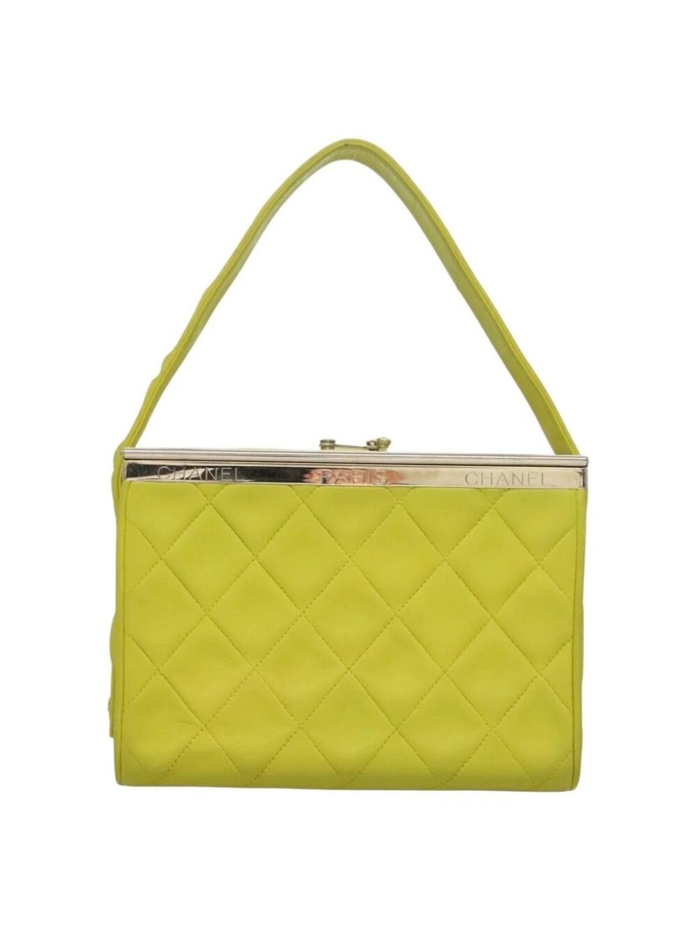 CHANEL Vintage Matelassé Lamb Skin CC Hand Bag